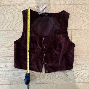 Madewell Corduroy Twill Button Front Crop Bralette Top